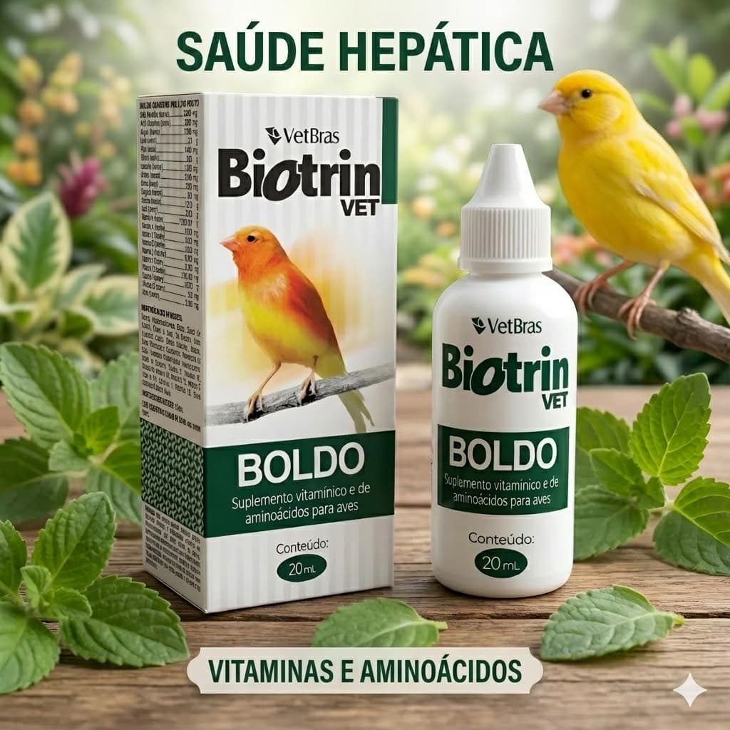 Biotrin Boldo 20ml - Suplemento Vitaminico Passaros suplemento vitamínico