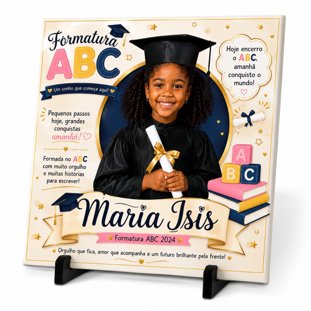 12 Azulejos Personalizados Formatura ABC com Foto | Lembrança formatura ABC| (fazemos qualquer arte)