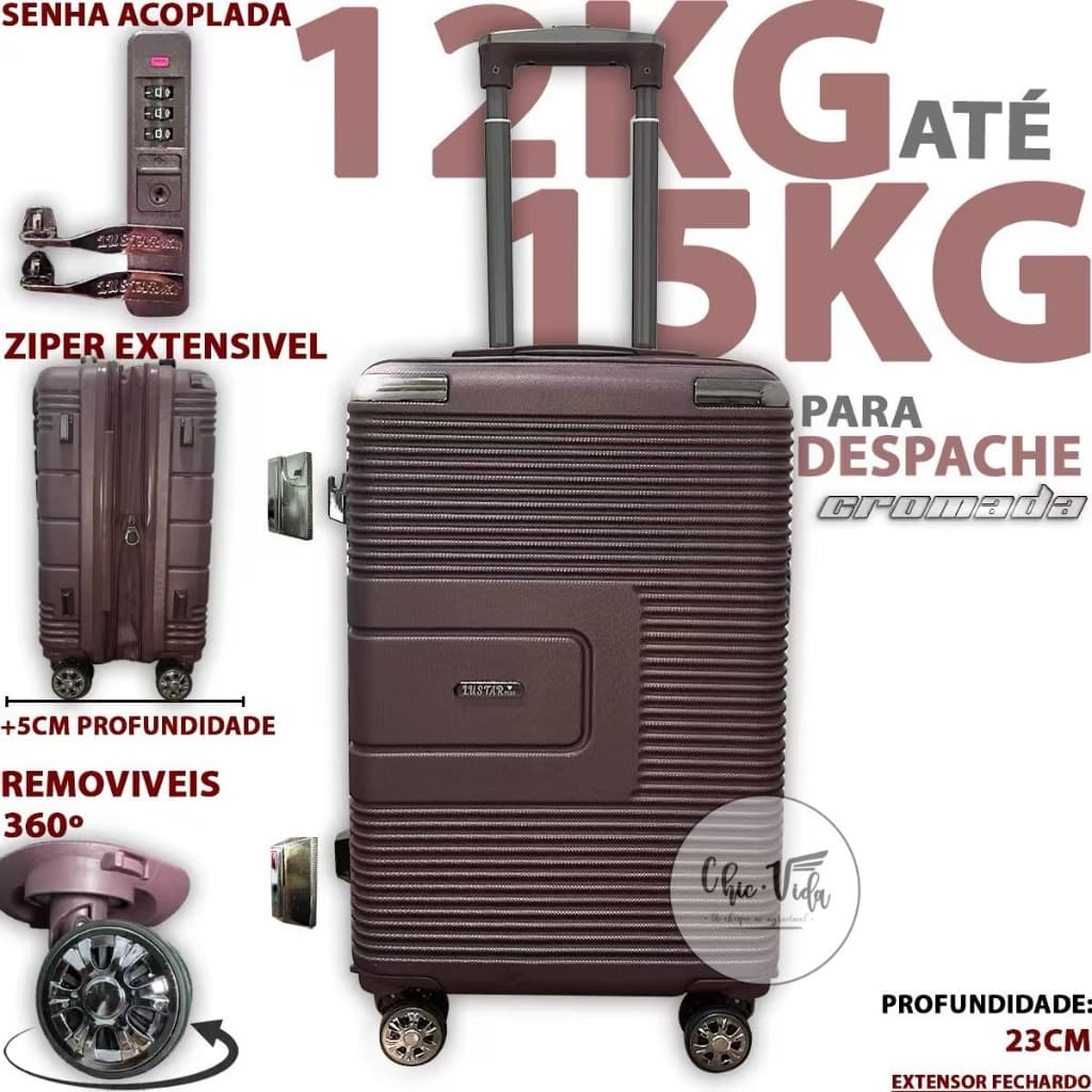 Mala de bordo N20 10kilos 55X35X25cm mala de viagem 10-12kg com roda 360 ABS com senha promocao