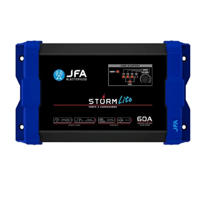 Fonte e carregador de bateria automotiva JFA 60 A storm lite.