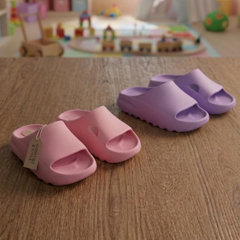Kit 2 pares de Chinelo Nuvem Menina Infantil