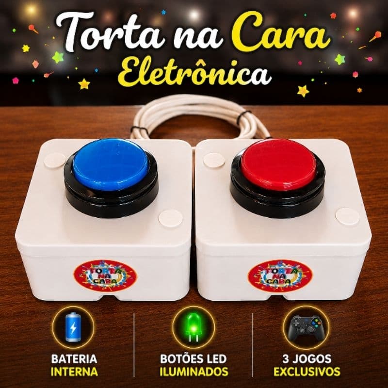 Torta na cara portátil com bateria interna, ótima para escolas, professores, gincanas, brincar em família.