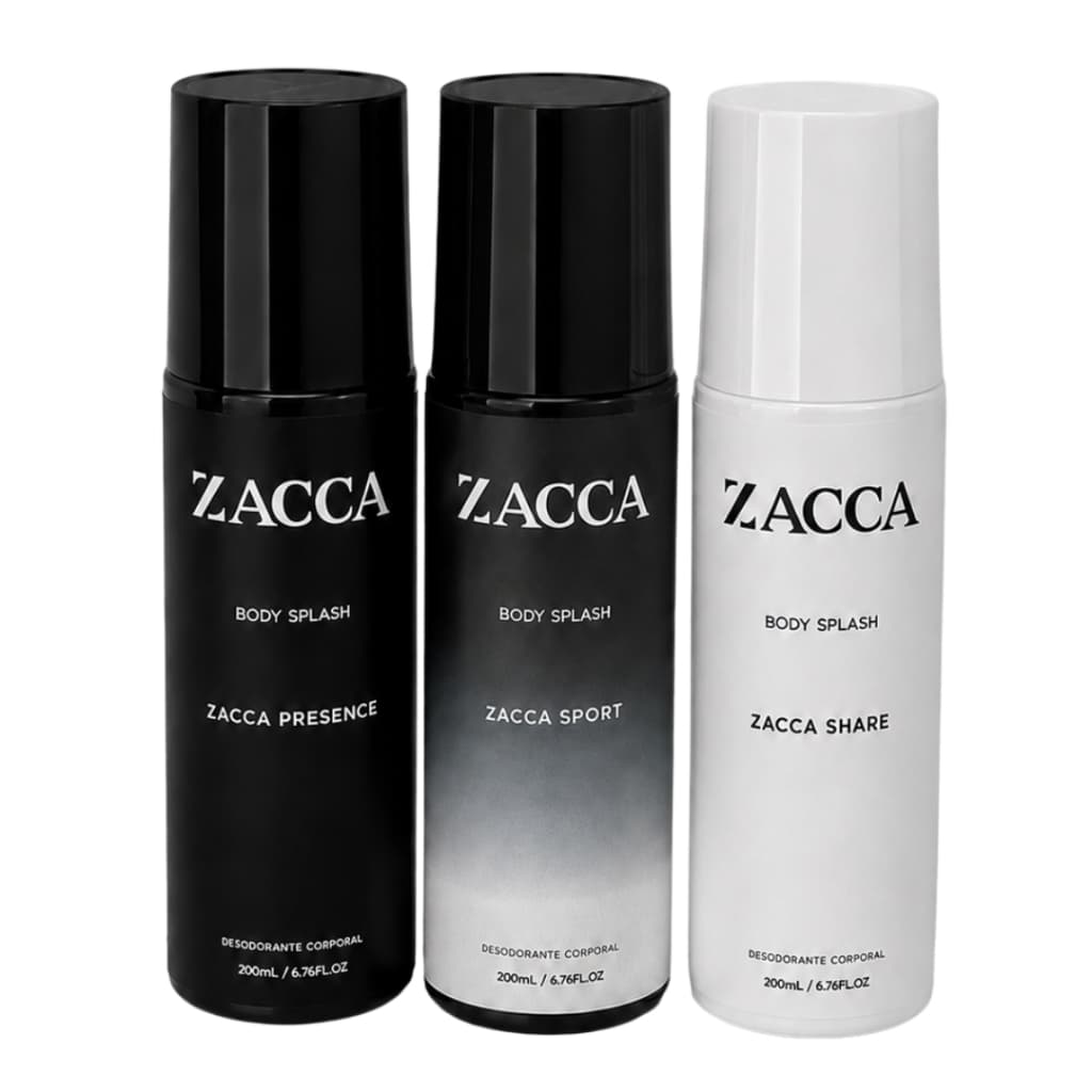 Kit 3 Body Splash Zacca Sport Share Presence 200ml Masculino