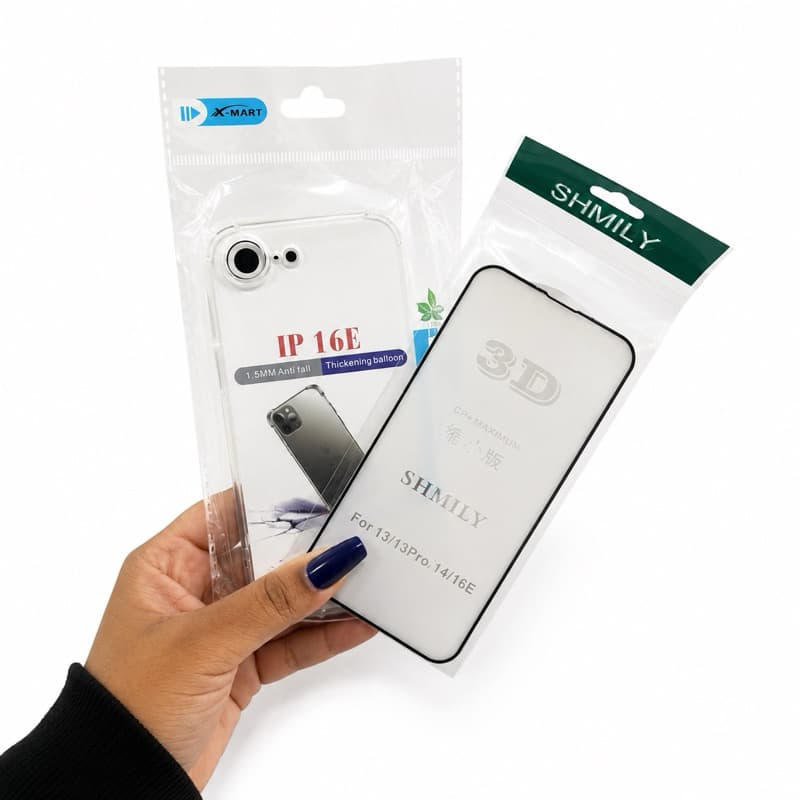 Kit Proteção Completa para IPHONE 16E Capinha Anti-Impacto + Película 3D de Vidro temperado.