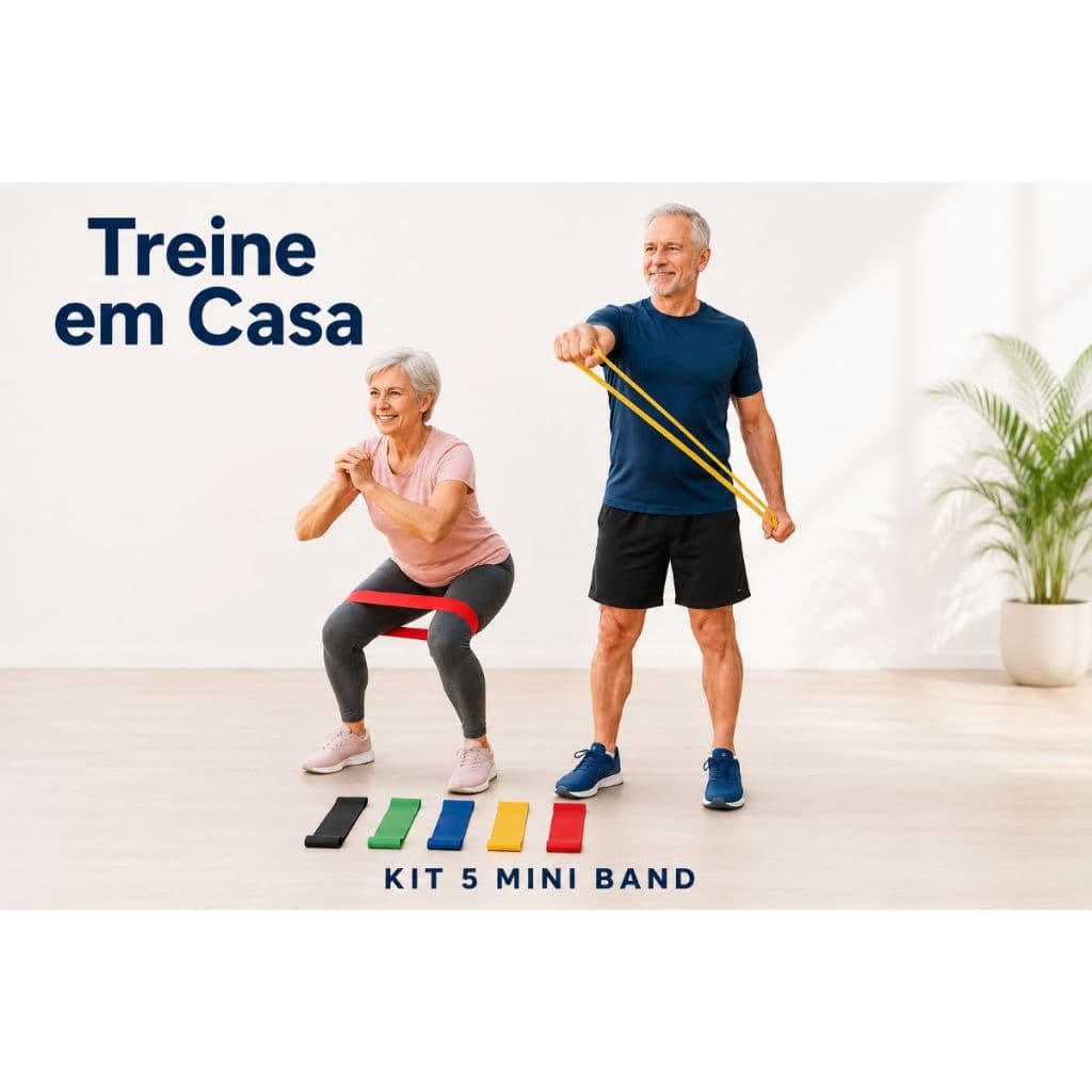 Kit Faixa Elástica Mini Band Para Fortalecimento Mobilidade Fisioterapia Mais Movimento para terceira idade