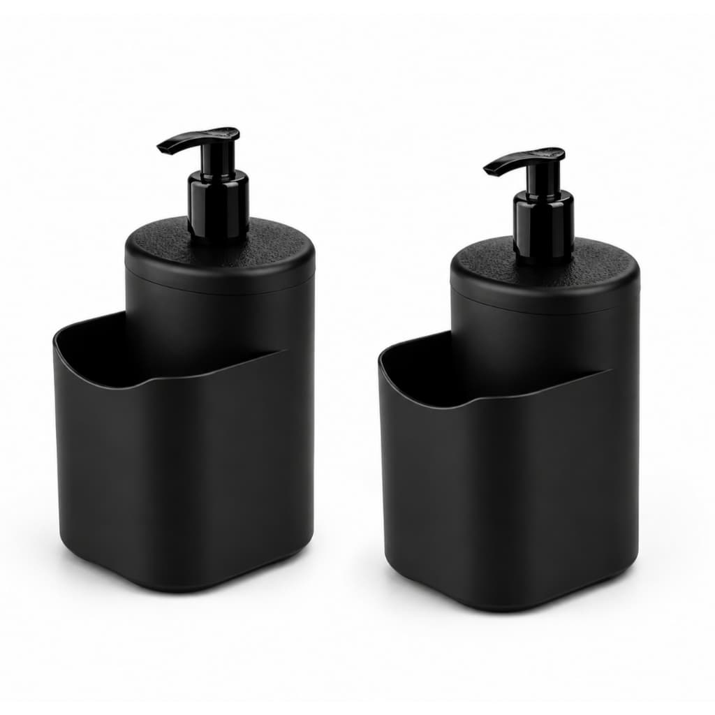 KIT Porta Detergente Dispenser 500ml Com Suporte Bucha