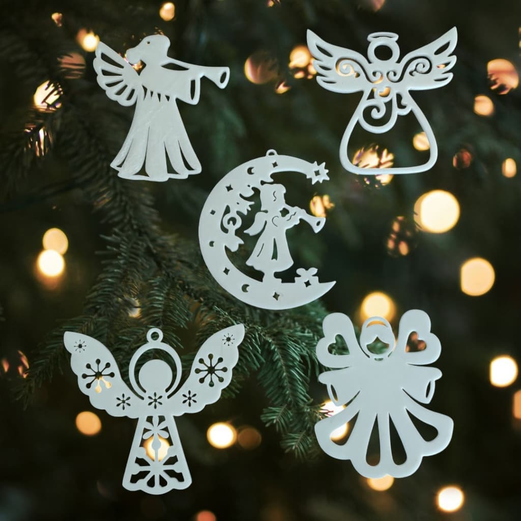 Enfeites para Árvore de Natal – Kit com Anjos  Vazados