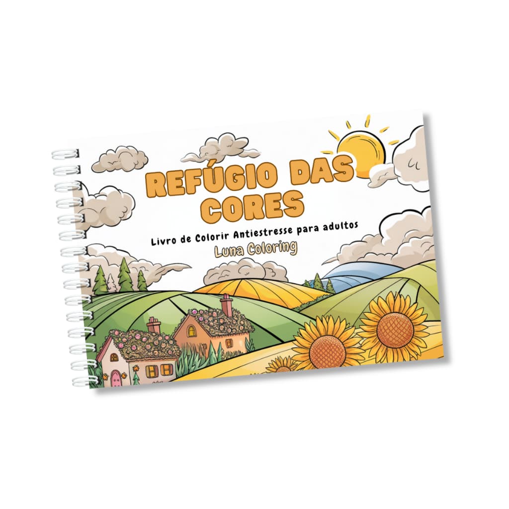 Livro De Colorir Refúgio Das Cores Relaxante Adulto Antiestresse 50 Desenhos A5 Offset 180get 150g