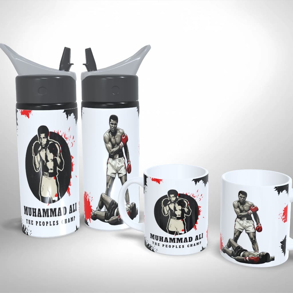 Kit Caneca + Squeeze Personalizado - Lendas do Boxe Muhammad Ali