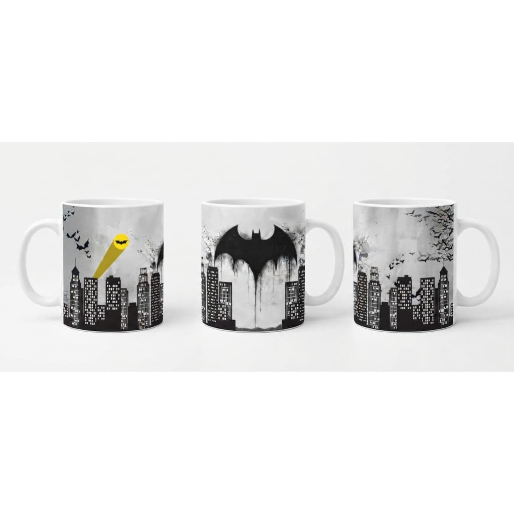 Caneca Batman Gotham City 325ml | Herói DC | Presente Geek | Porcelana Personalizada