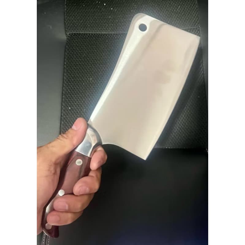 Super Cutelo Machadinha Profissional Açougueiro Aço Inox 30 cm Com furo o Melhor