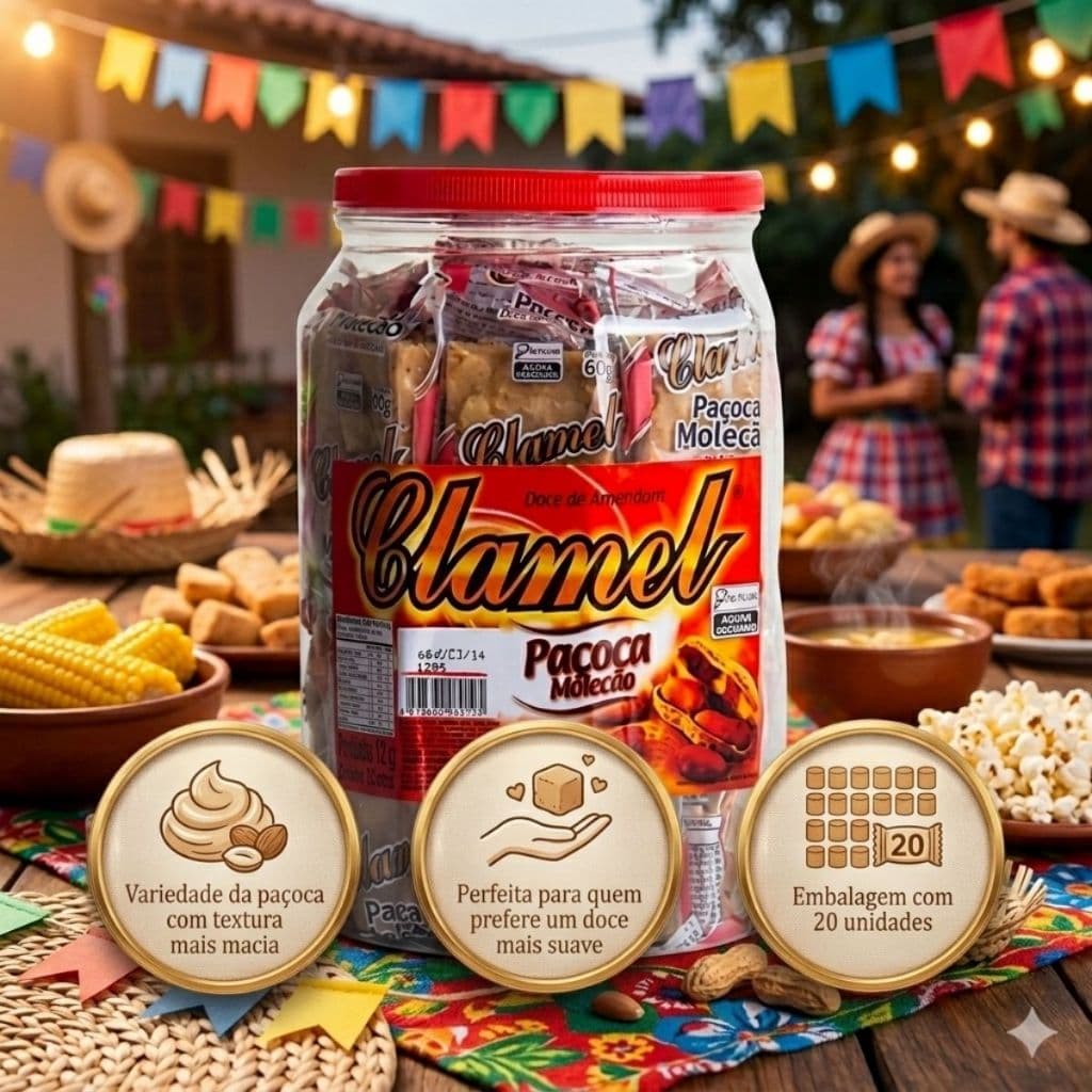 Paçoca Molecão Festa Junina São João Amendoim Doce Caseiro Clamel