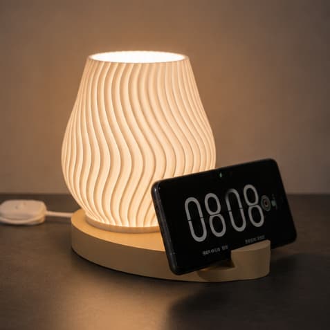 Luminária ONDA | Coleção Forma | Abajur Decorativo Moderno para Quarto e Sala