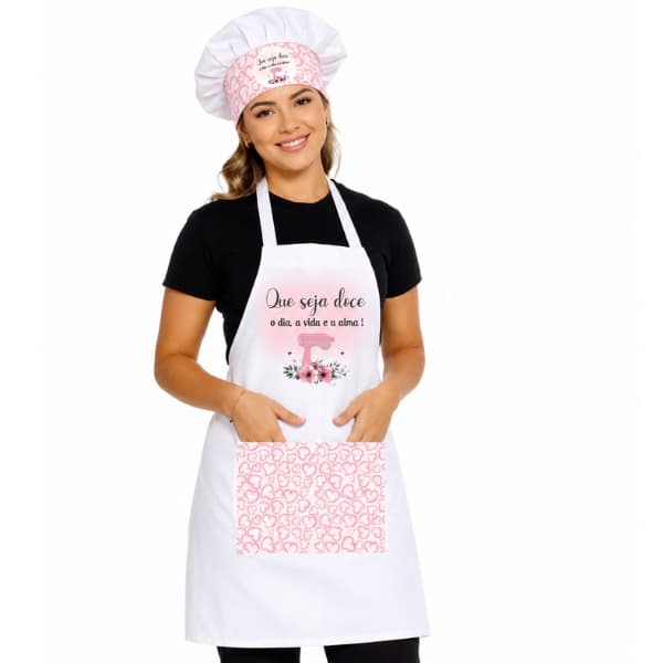 Avental E Touca Confeitaria Que Seja Doce