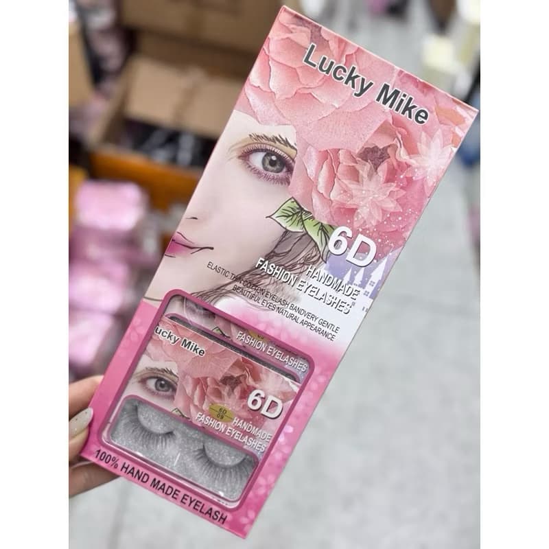 box C/10 Pares de Cílios Postiços lucky mike in 6D