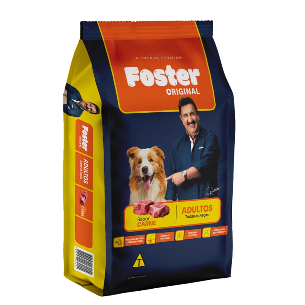 Ração Foster Original Premium para Cães Adultos Todas as Raças sabor Carne 15kg