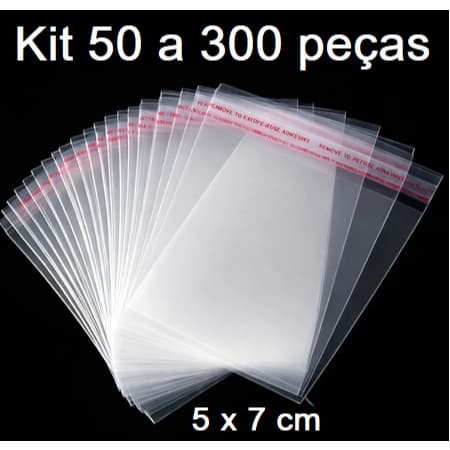 Saquinhos Plastico Transparente com Lacre Adesivo Profissional para Bijuterias Artesanato Objetos Pequenos Qualidade Kit