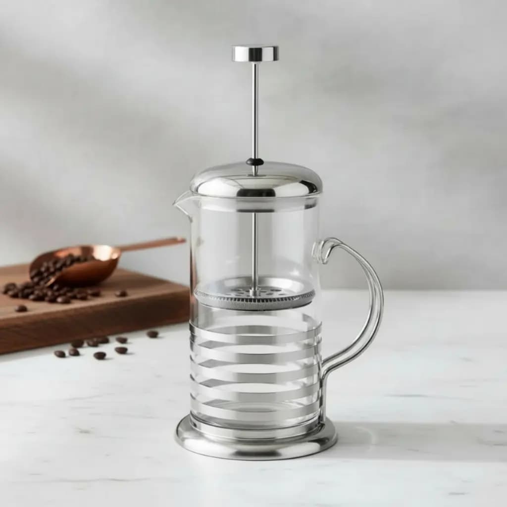 Cafeteira Prensa Francesa Inox Café Chá Leite Cremoso 350ml