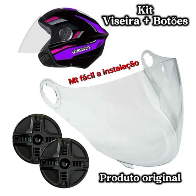 VISEIRA ou BOTOES DO CAPACETE EBF SPARK JET ABERTO