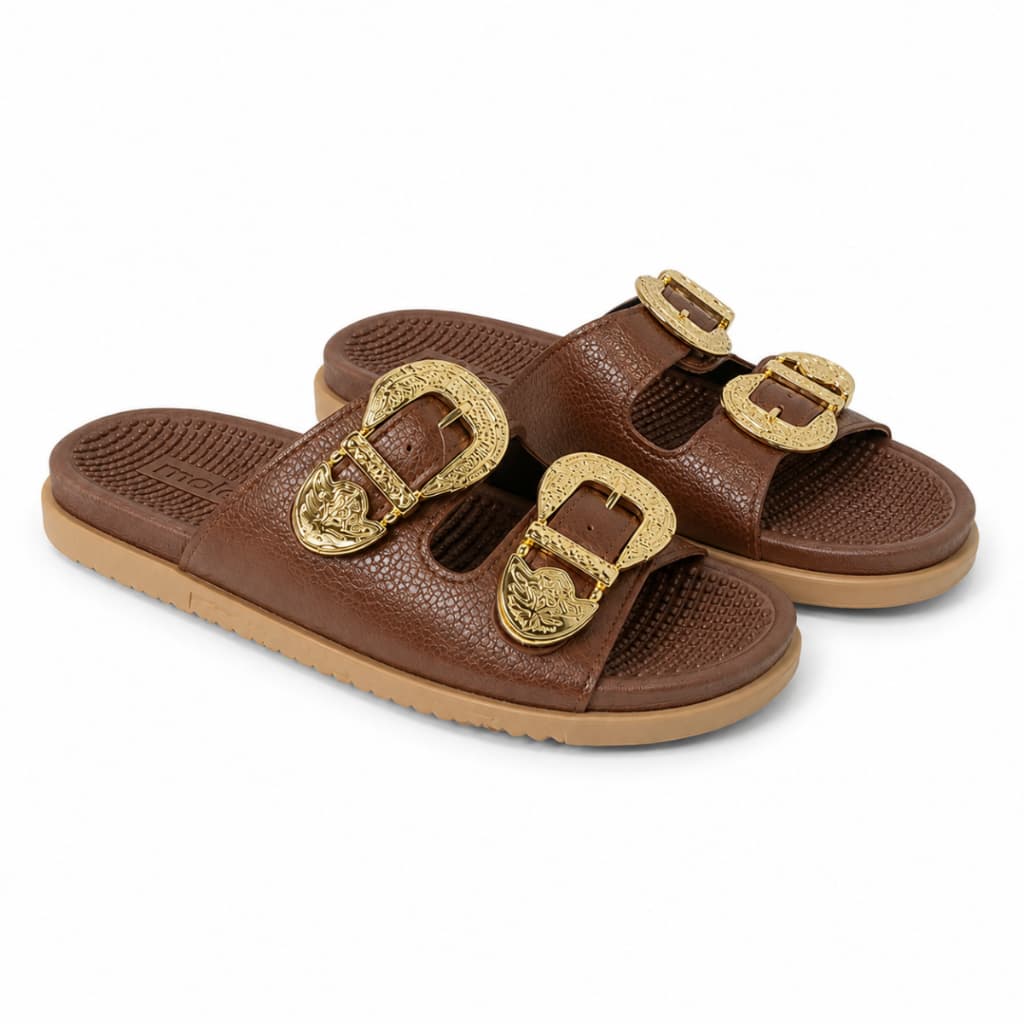 Sandalia Papete Rasteira Moleca Ana Castela Birken Fivela
