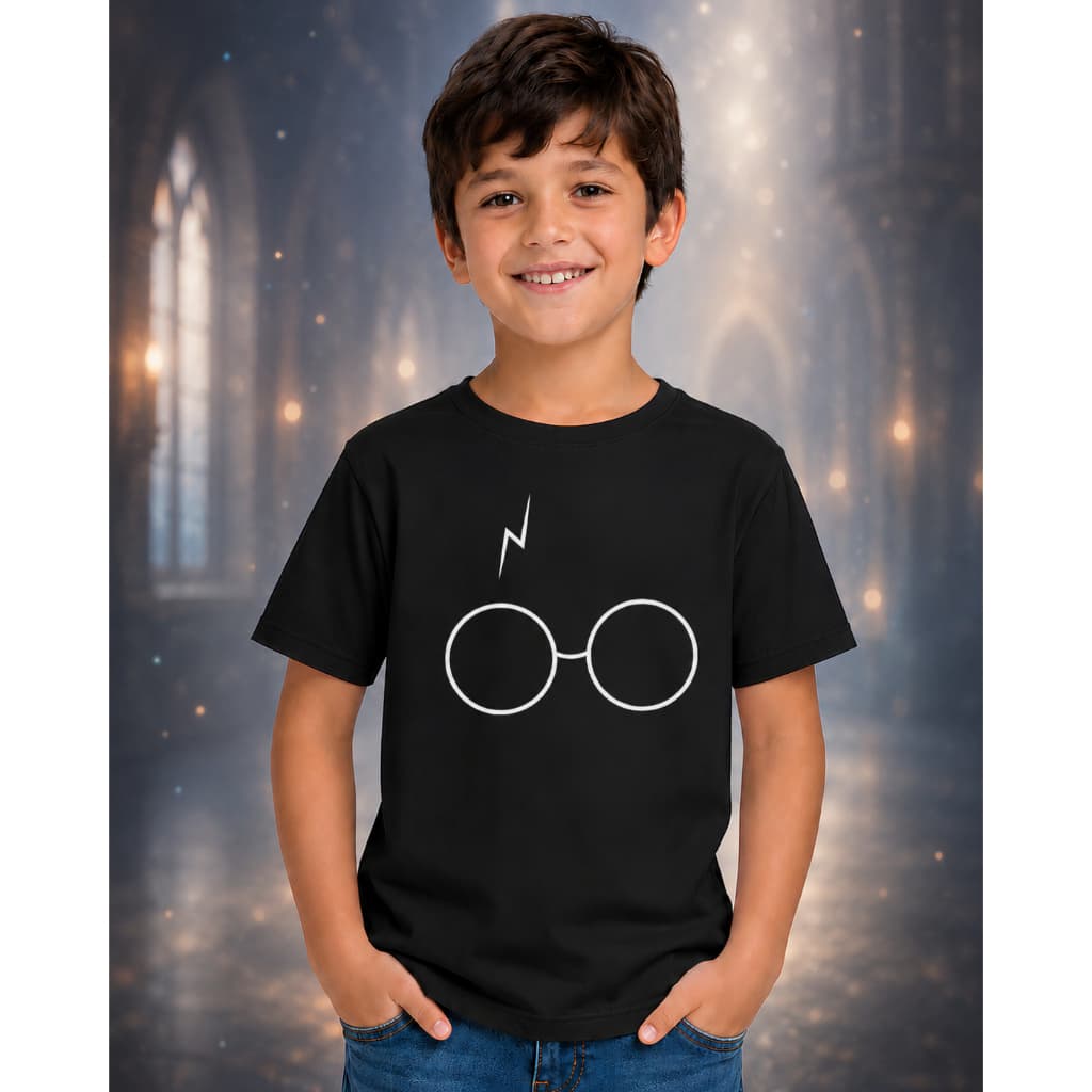 Camiseta Infantil Harry Potter Óculos 100% Algodão