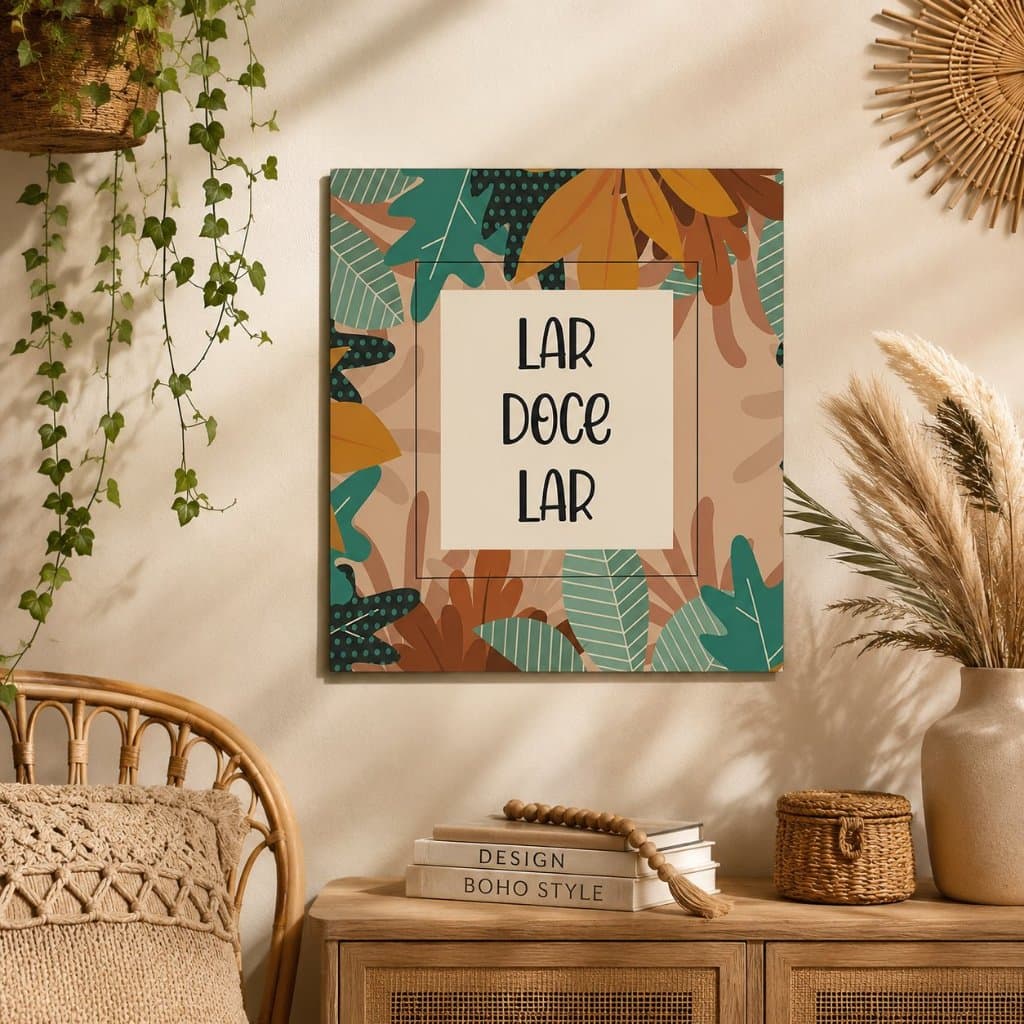 Quadro Decorativo Lar Doce Lar MDF Impressão Premium Decoração Sala e Entrada