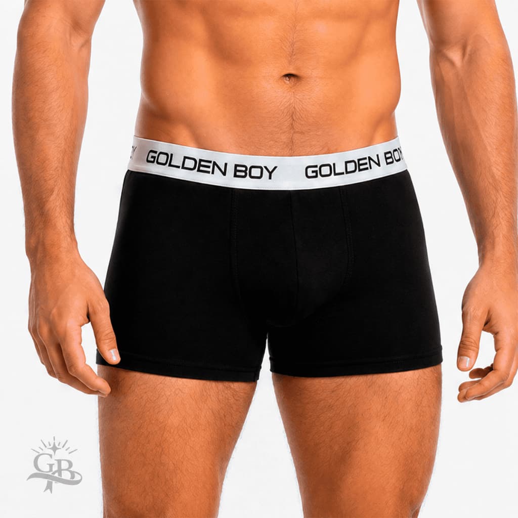 Cueca Boxer Preta Masculina Adulto Lisa Básica Confortável Microfibra Forro 100% Algodão