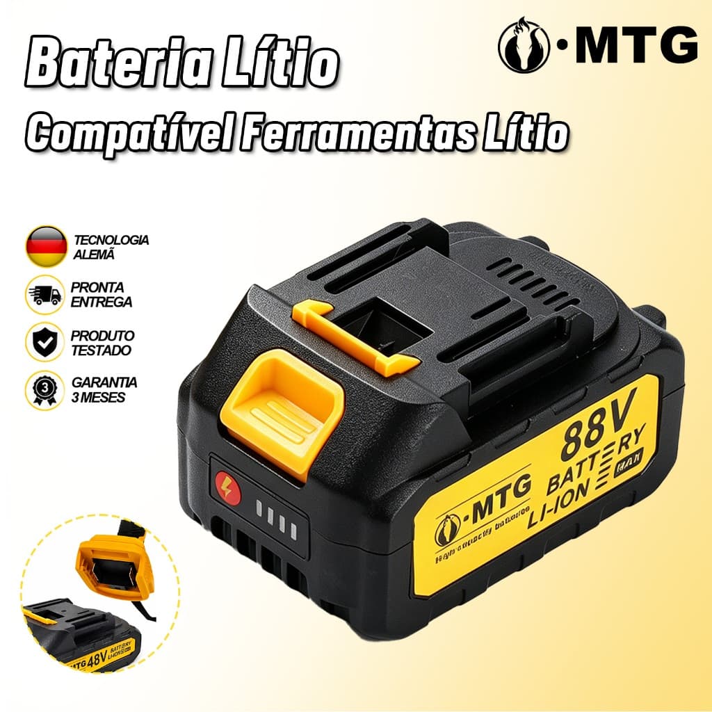 Bateria MTG 48V/88V Para Ferramentas Elétricas Com Indicador De Carga