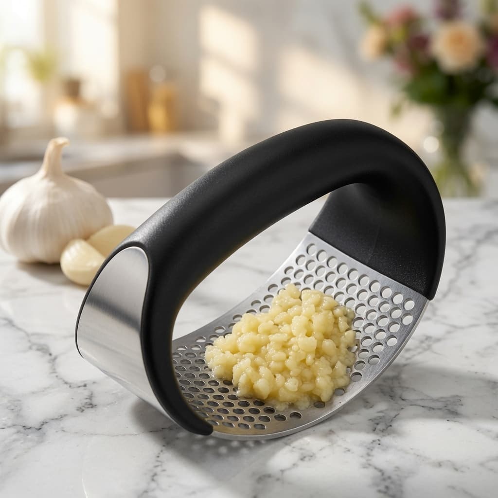 espremedor Amassador Triturador De Alho Inox Manual Cozinha-XG 90