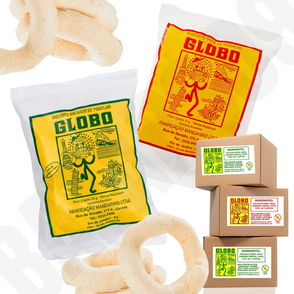 Biscoito Globo Original 30g Kit 5, 10 ou 15 Unidades Doce/Salgado – Sabor das Praias Cariocas