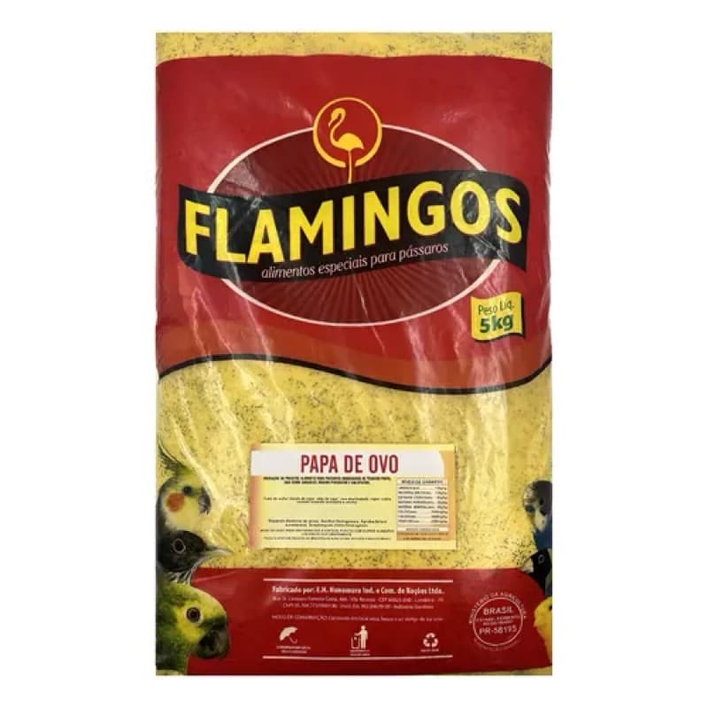 Papa de Ovo Flamingos 500g – Alimento Especial para Pássaros
