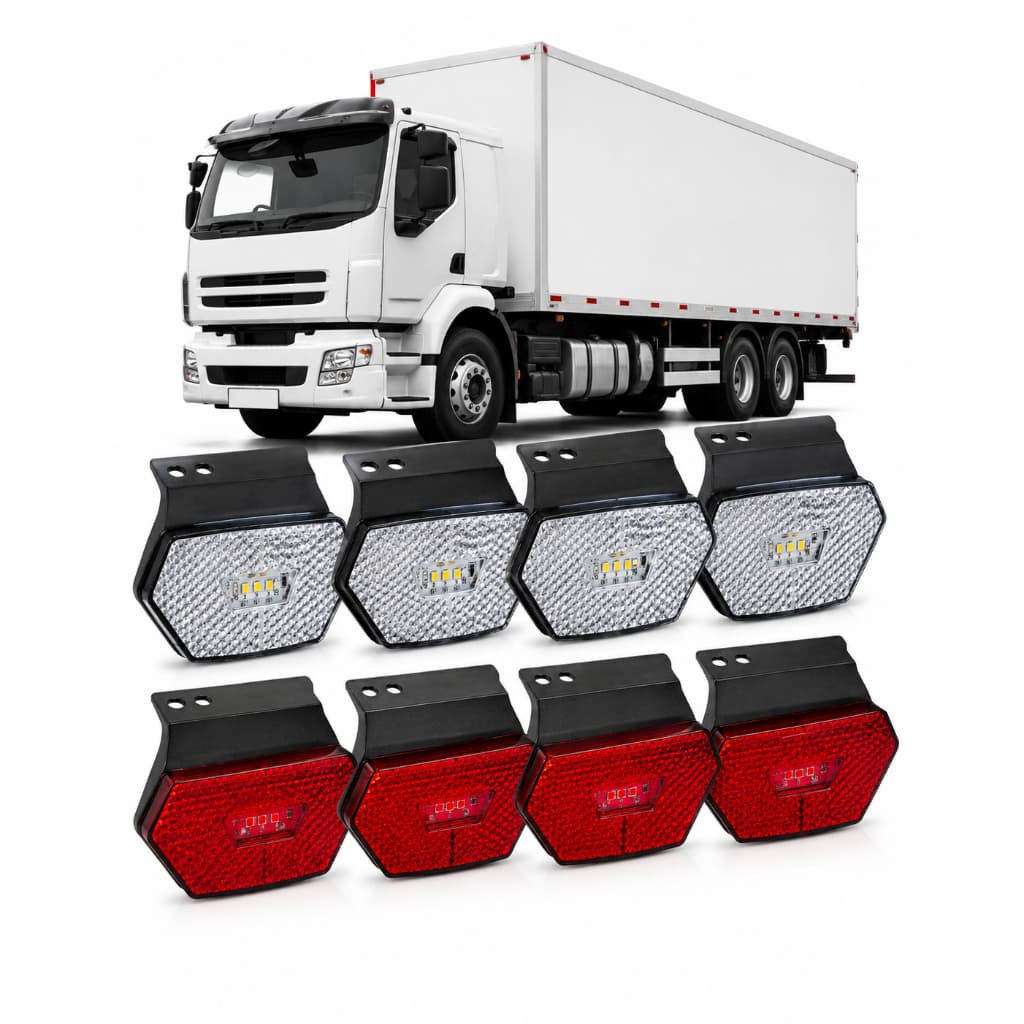 4 Lanterna Diamante Randon Librelato Noma Carreta Caminhão Caretinha Bi Volt 3 Led Interno