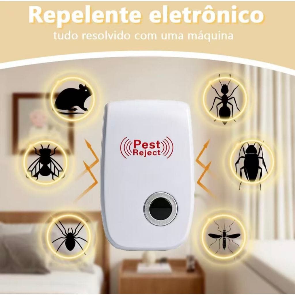 1/2/3unidade Repelente Eletrônico Ultrassônico Mosca Pernilongos Baratas Morcegos repele e Espanta Ratos bivolt