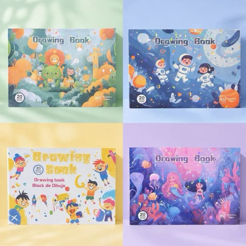 Caderno de desenho infantil com 20 folhas grossas
