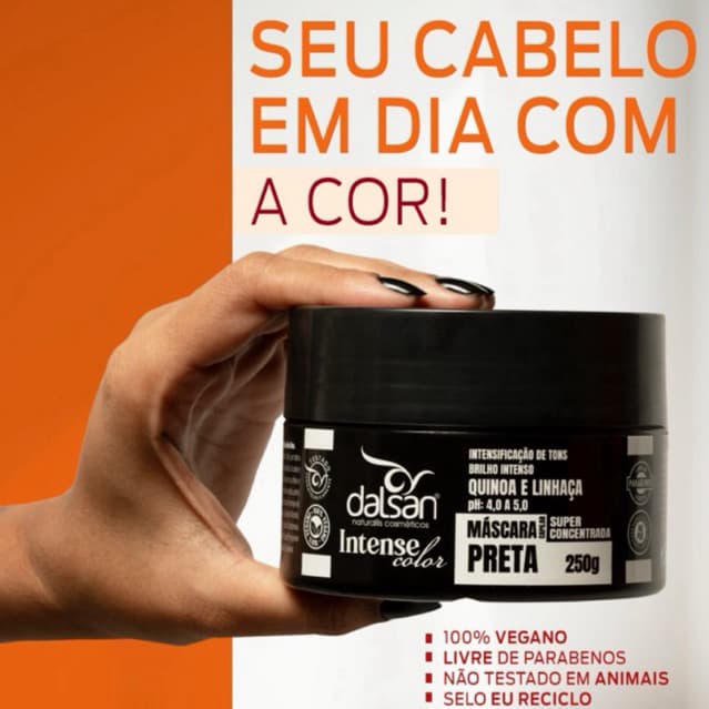 Máscara super pigmentada preto intense color 250 gramas Dalsan