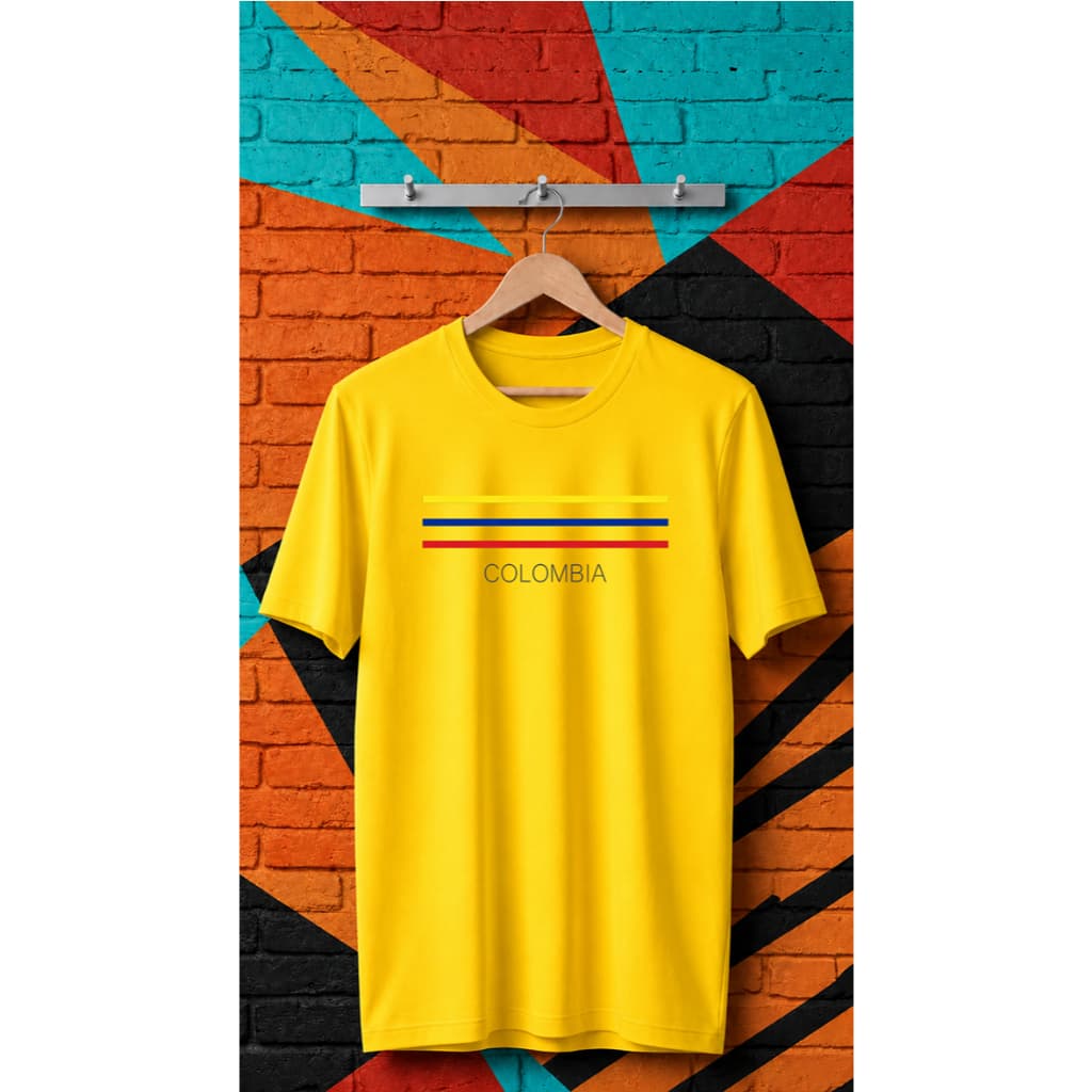 Camisa Camiseta Básica Adequado Colombia 3 Listra