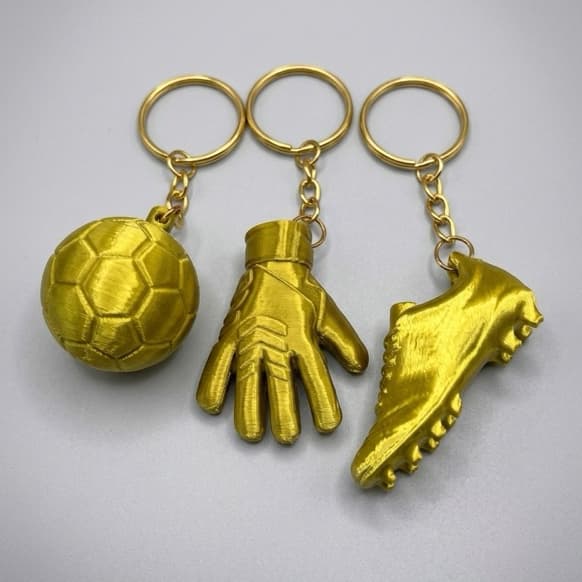 Kit Chaveiro Chuteira / Luva / Bola Futebol Lembrancinha Dourado