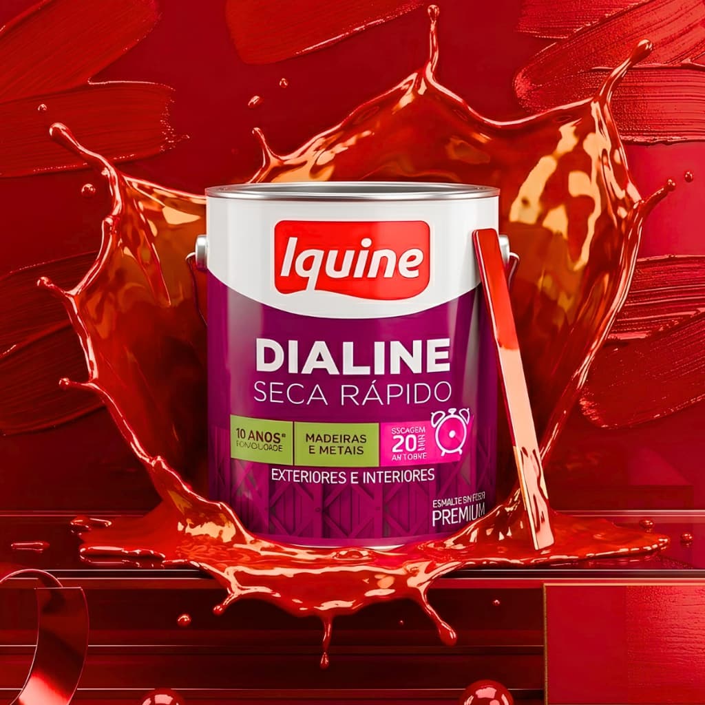 Tinta Esmalte Sintético Dialine Vermelho 750ml