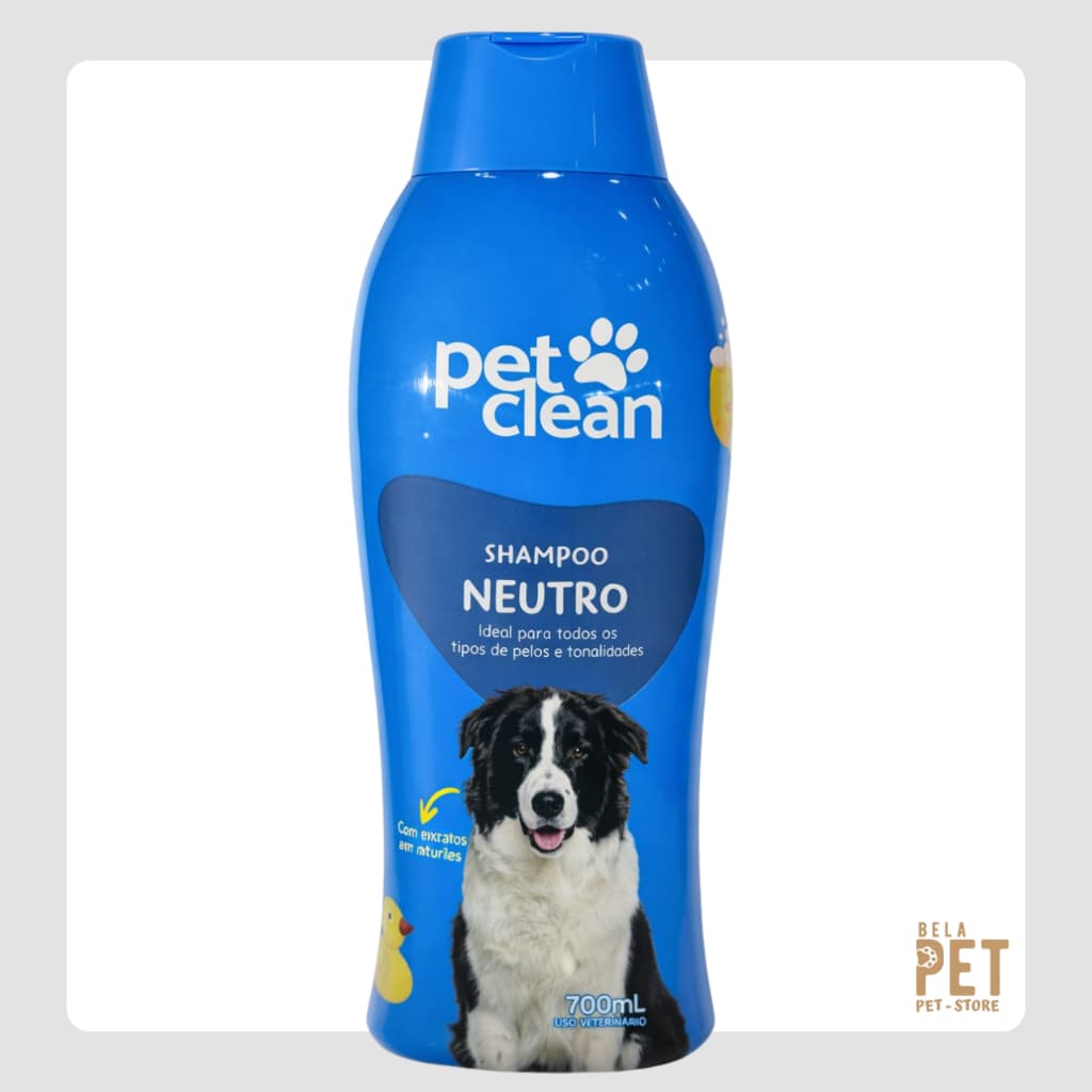 Shampoo Pet Clean Neutro para Cães e Gatos 700ml – Higiene para Todos os Tipos de Pelos
