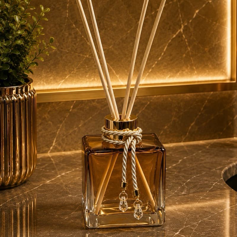 Difusor de Varetas Aromatizador de Ambiente Para Decoração Vidro Cubo 250ml