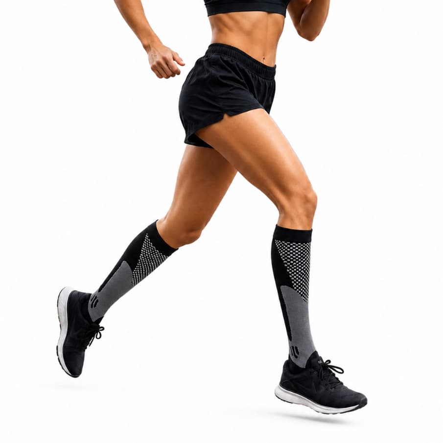 Meias de Compressão Esportiva para Corrida Feminina
