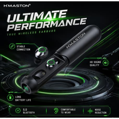 H'MASTON F915 Bluetooth 5.3 Fone In-ear Sem Fio Display LED