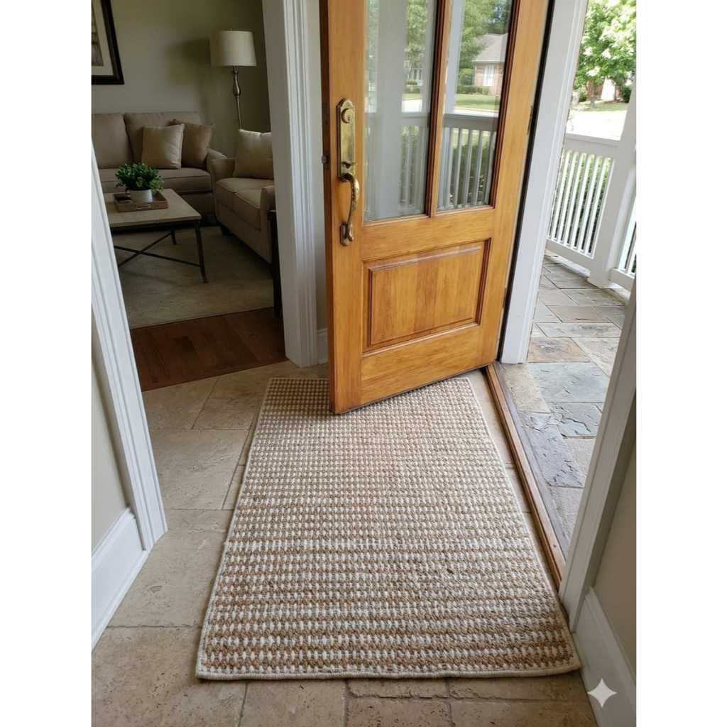 Tapete Porta Entrada Dalllas Uso Interno E Externo bege llistrado 75/45cm