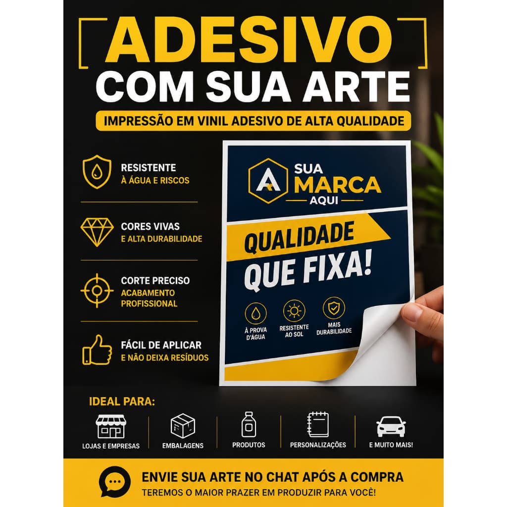 Vinil Adesivo Personalizado 50x70cm | resistente a água | Alta Qualidade | Envie sua imagem / arte