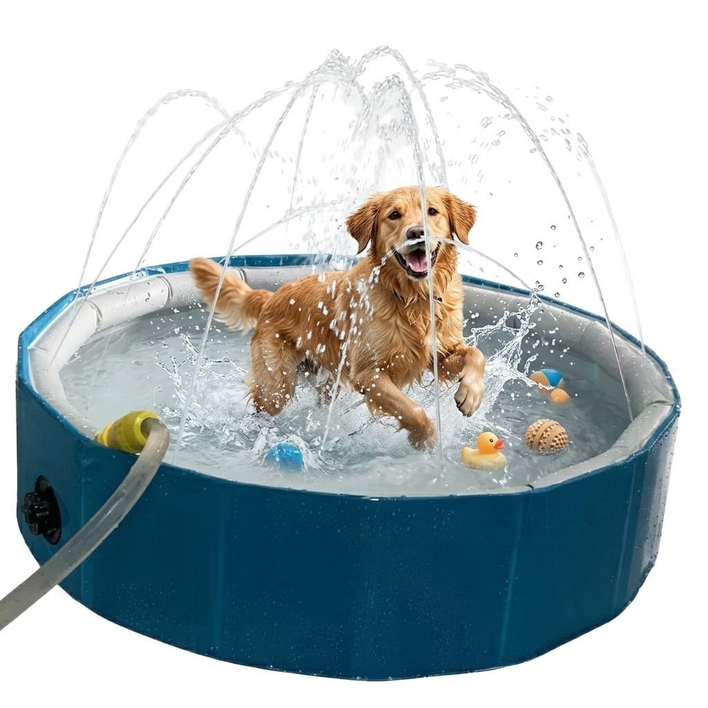 Piscina Chafariz Pet, Com Conexão Para Mangueira E Sistema De Distribuição De Água Por Microperfuração