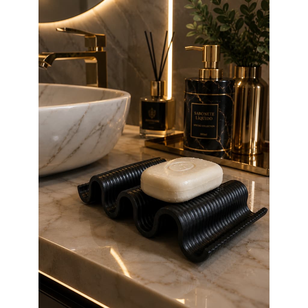 Saboneteira Premium com Drenagem | Mantém o Sabonete Seco | Design Moderno para Banheiro