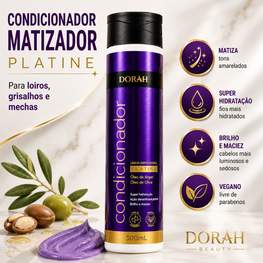 Condicionador Matizador Dorah Beauty Platine 300ml