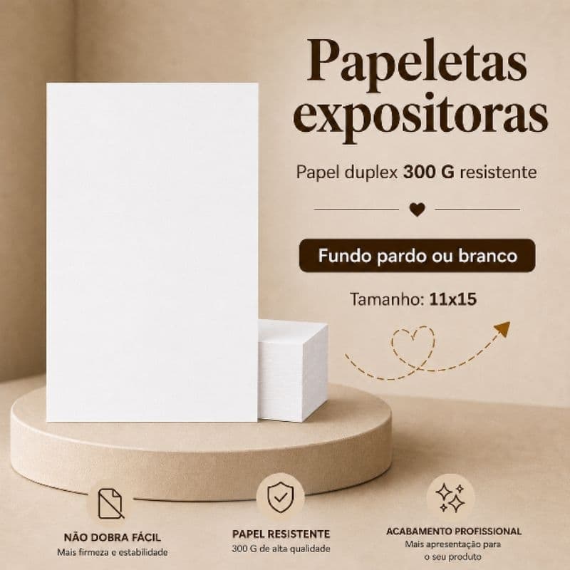 50 Cartela Papeleta 11x15 Expositor Laço/Tiara/Turbante/Faixa/Papel Duplex 300g Embalagem Econômica