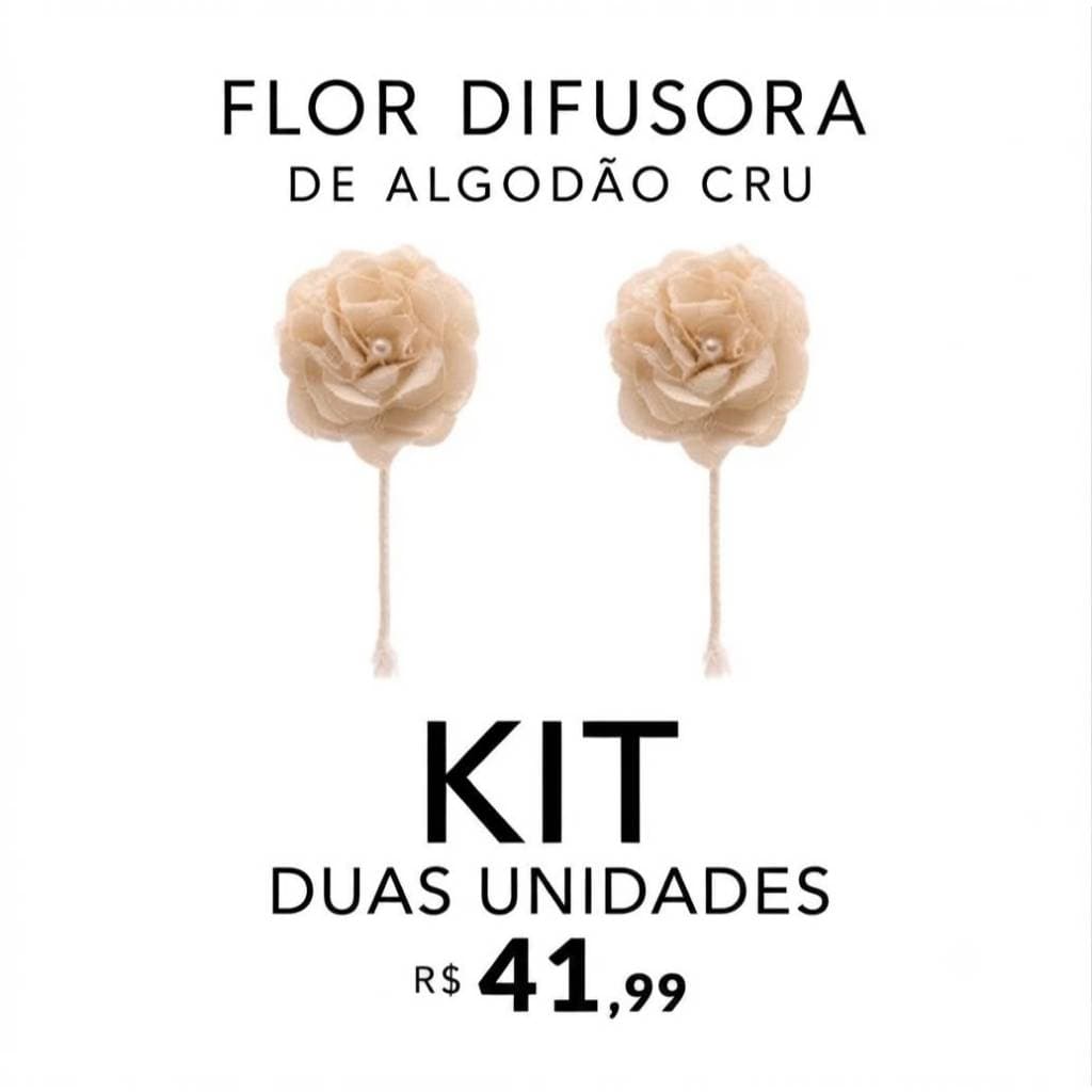 KIT 2 Flor Difusora de Algodão Cru Vareta Difusora de Flor de Algodao Cordao para Difusor e Aromarizador de Ambiente