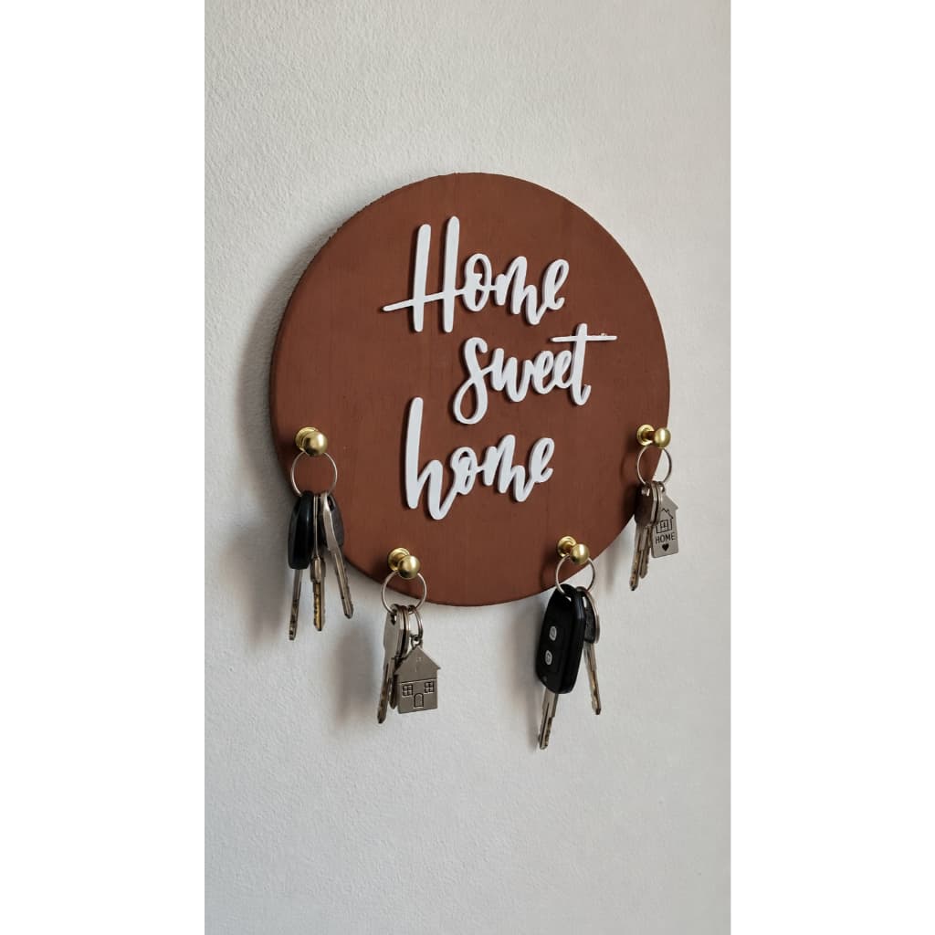 Porta Chaves Decorativo de Parede Home Sweet Home - 18 cm